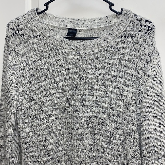 Madison Lilly black white long sleeve chunky knitted holiday sweater size medium - Picture 4 of 11